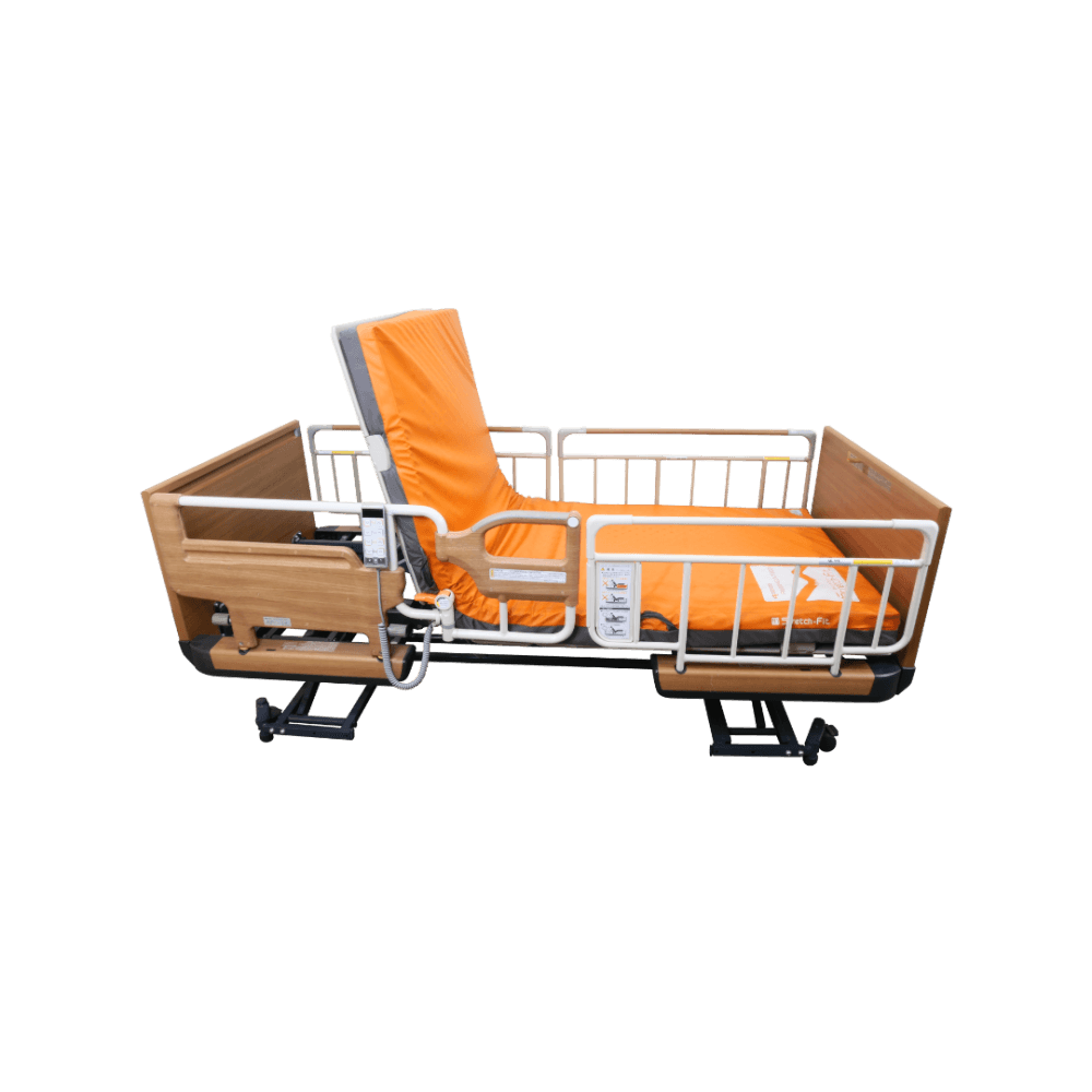 เตียงผู้ป่วยไฟฟ้า PARAMOUNT BED รุ่น Rakusho Z สีไม้ พร้อมที่นอน รุ่น Stretch Fit_1